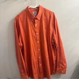 L.L. Bean Men's Vibrant Orange Plaid Shirt